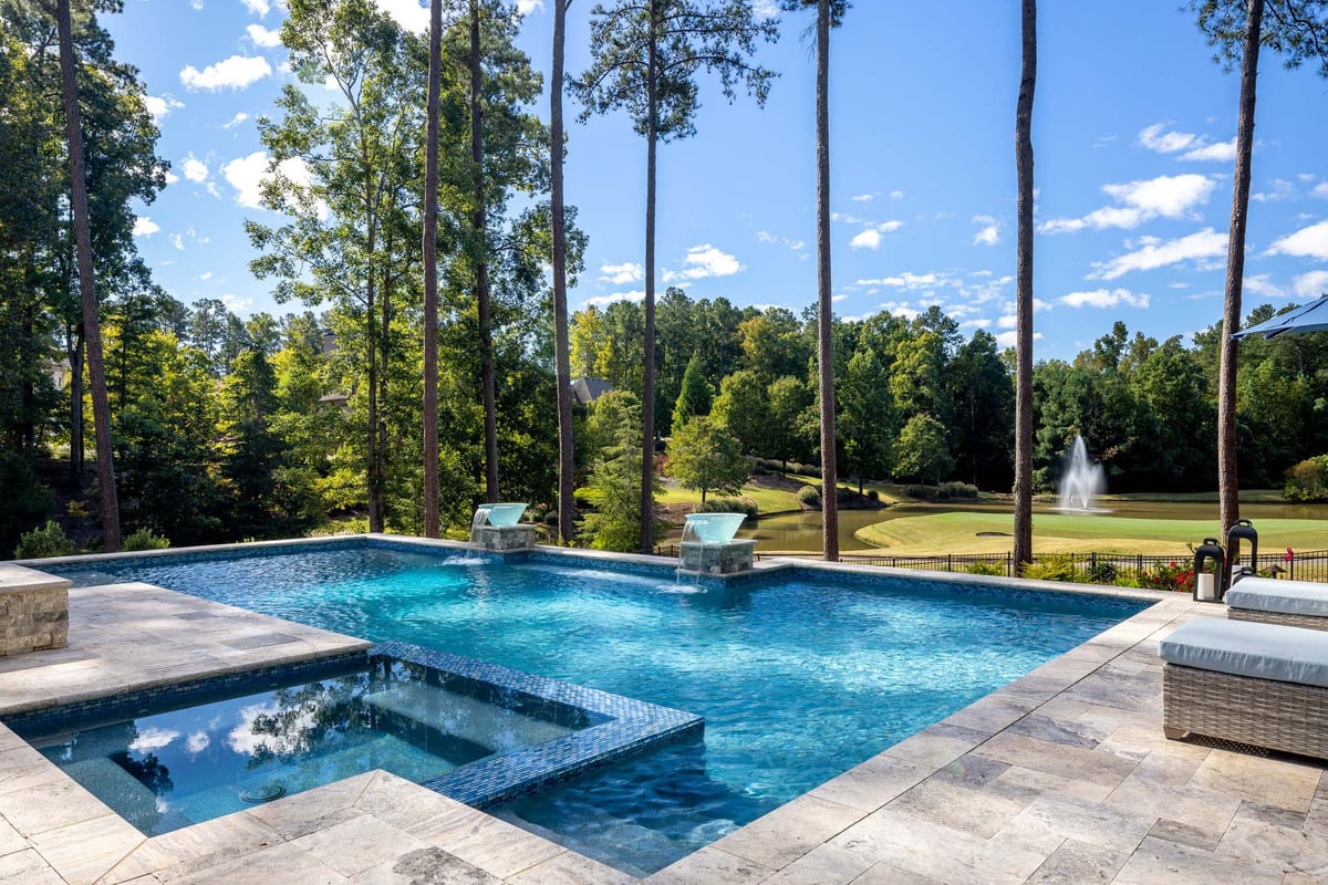 atlanta custom home outdoor backyard pool