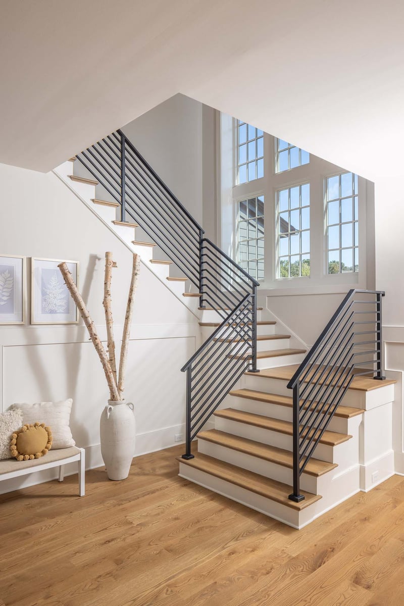 atlanta custom home modern black staircase